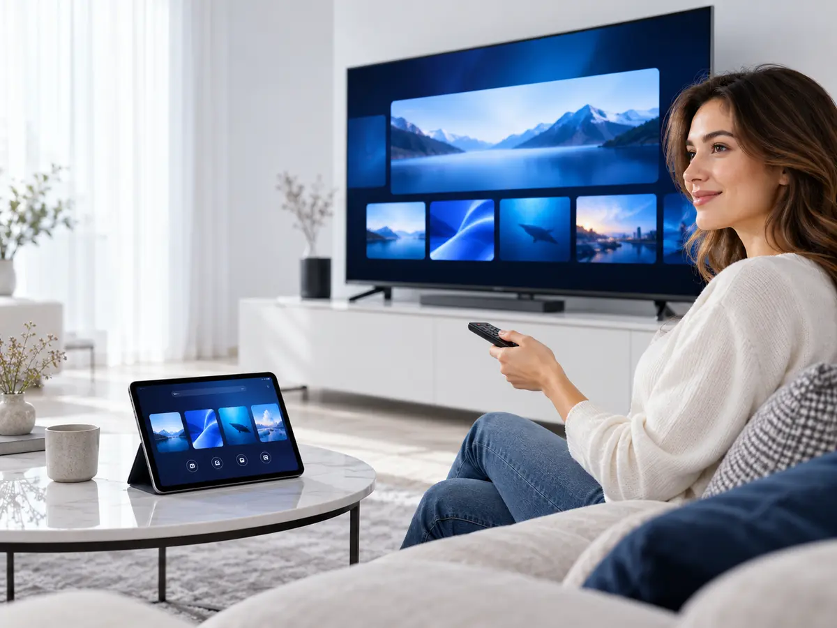 Customer testing Stream4K on a television with a compatible IPTV player